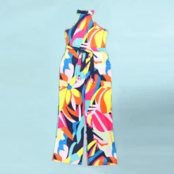 Sexy Print Halter Neck Sleeveless Jumpsuit -Plus Size Dresses Shop ed0be7d21d5ea144