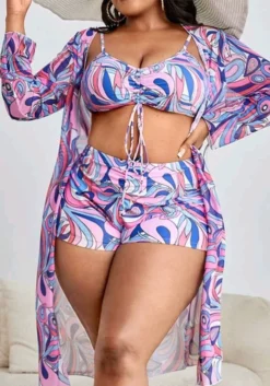 Women's Print Drawstring High Waisted Two Pieces Swimsuit Long Sleeve Blouse Plus Size Three-Piece Swimwear 16 Women's Print Drawstring High Waisted Two Pieces Swimsuit Long Sleeve Blouse Plus Size Three-Piece Swimwear -Plus Size Dresses Shop ed1b234bfc9c00a7