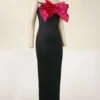 Contrast Bow Dress Sexy Strapless Sleeveless Formal Party Evening Dress -Plus Size Dresses Shop edc03db19e533d3c