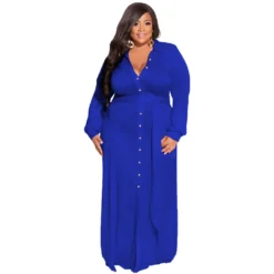 Plus Size Women Solid Tie Long Sleeve Shirt Dress 35 Plus Size Women Solid Tie Long Sleeve Shirt Dress -Plus Size Dresses Shop edc0880b7173e8c0