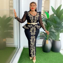 African Women's Plus Size Beaded V-Neck Dress 25 African Women's Plus Size Beaded V-Neck Dress -Plus Size Dresses Shop ee1f269d36abdd11