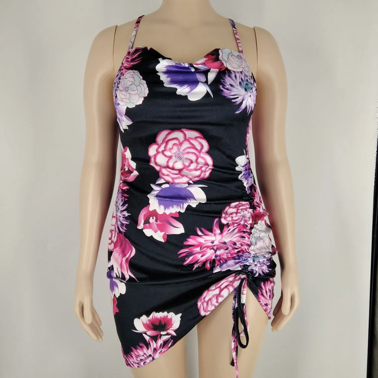 Plus Size Women Printed Sling Bodycon Dress 9 Plus Size Women Printed Sling Bodycon Dress - Image 7