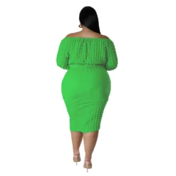 Plus Size Women's Fall Set Off Shoulder Solid Bubble Two Piece Skirt Set 18 Plus Size Women's Fall Set Off Shoulder Solid Bubble Two Piece Skirt Set -Plus Size Dresses Shop efc478f5c044e666