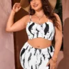 Plus Size Women Cow Print Belted Swimwear Two Pieces -Plus Size Dresses Shop f02eac0c45ef5d37