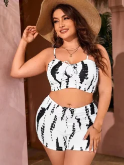 Plus Size Dresses Shop 30 Plus Size Women Cow Print Belted Swimwear Two Pieces