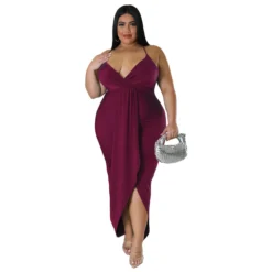 Women'S Solid Straps Sleeveless V-Neck Party Dress -Plus Size Dresses Shop f05c4921afd6f9ea