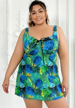 Plus Size Women's Printed Dress Style Plus Size Swimsuit -Plus Size Dresses Shop f05ca8eba69c33e0
