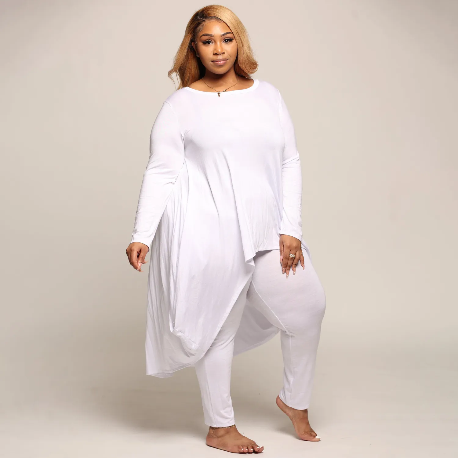 Women Fall/Winter Casual Irregular Long Sleeve Top+ Pants Two Piece Set 3 Women Fall/Winter Casual Irregular Long Sleeve Top+ Pants Two Piece Set