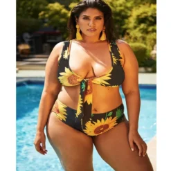 Plus Size Women Print Two Pieces Swimwear -Plus Size Dresses Shop f27b69c8ac1cbb61