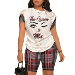 Sexy Print Trim Contrast Patchwork Two-Piece Set -Plus Size Dresses Shop f3c37fc930993fee