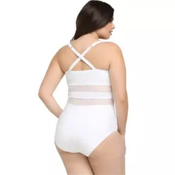 Plus Size Women Solid Mesh Patchwork Underwire Backless One-Piece Swimwear -Plus Size Dresses Shop f3f047afb4fb5c5f