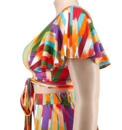 Plus Size Women's Spring Short Sleeve Top And Pants Set -Plus Size Dresses Shop f460ee4f0fc1fd07