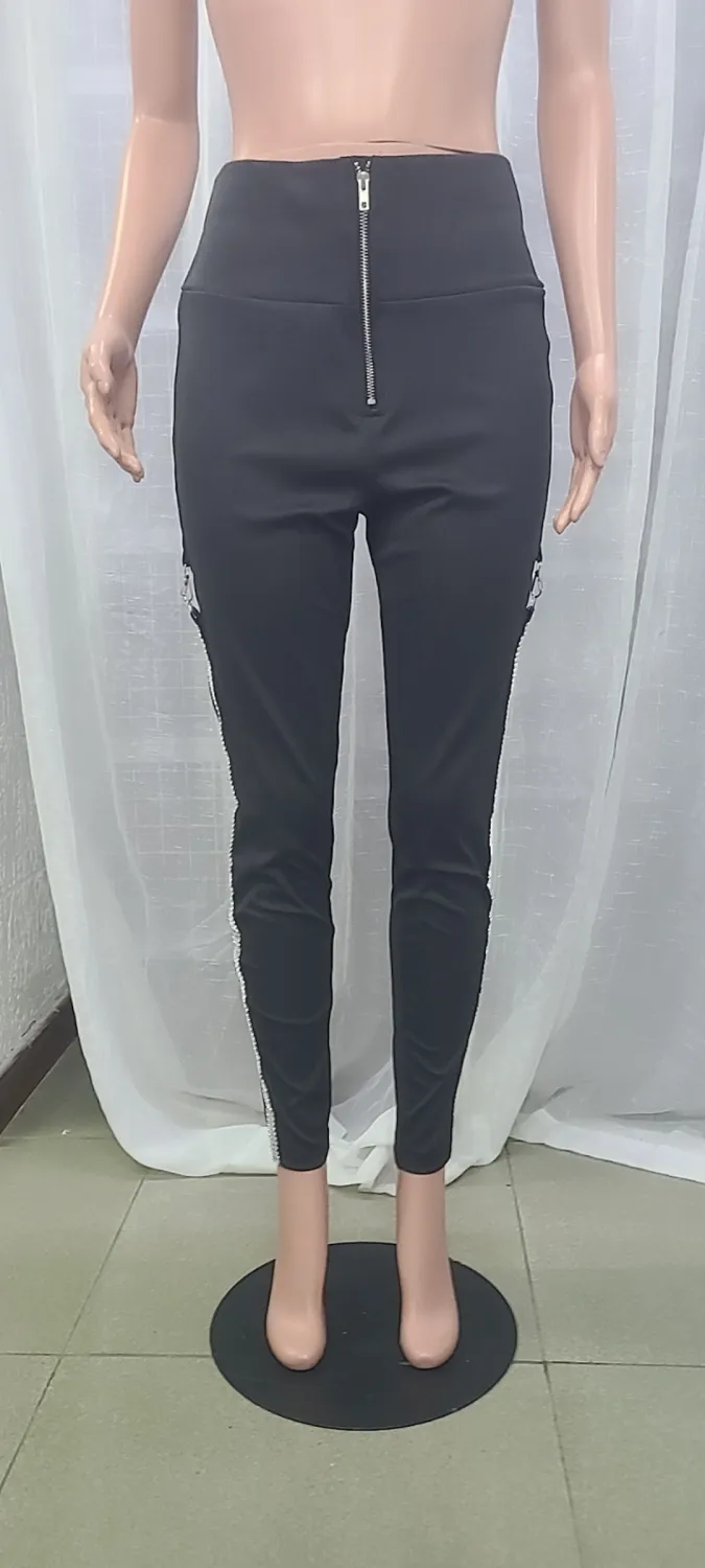 Plus Size Women Diamond Tape Slim Pants 10 Plus Size Women Diamond Tape Slim Pants - Image 8