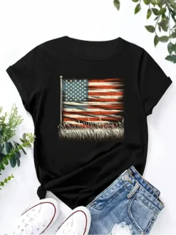 Plus Size Women Style Trendy Printed Summer Short Sleeve T-Shirt -Plus Size Dresses Shop f51ebcb72dda6109