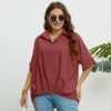 Women's Summer V Neck Slim Fit Half Sleeves Plus Size Top -Plus Size Dresses Shop f6012b9e33b5ed6c