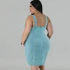 Plus Size Women's Denim Strap Sleeveless Bodycon Denim Dress -Plus Size Dresses Shop f6a5fd1b63055b06