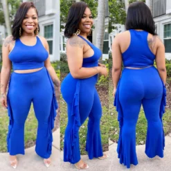 Fashion Women's Clothing Solid Color Tank Top Trousers Two-Piece Set 34 Fashion Women's Clothing Solid Color Tank Top Trousers Two-Piece Set -Plus Size Dresses Shop f6cda1a30db3a663