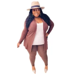 Spring Plus Size Fashion Women's Sexy Solid Color Cardigan Tight Fitting Three-Piece Pants Set 20 Spring Plus Size Fashion Women's Sexy Solid Color Cardigan Tight Fitting Three-Piece Pants Set -Plus Size Dresses Shop f756955bdf639cb5
