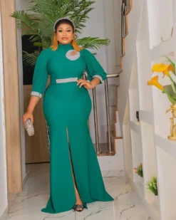 Fashion Women's Sexy Slit Dress Africa Plus Size Women's Solid Color Long Gown 25 Fashion Women's Sexy Slit Dress Africa Plus Size Women's Solid Color Long Gown -Plus Size Dresses Shop f835efb0c2b18b85