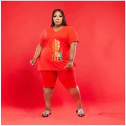 Ladies Fashion V Neck Plus Size 5x Solid Color Casual Set -Plus Size Dresses Shop fa0b91e53468c355