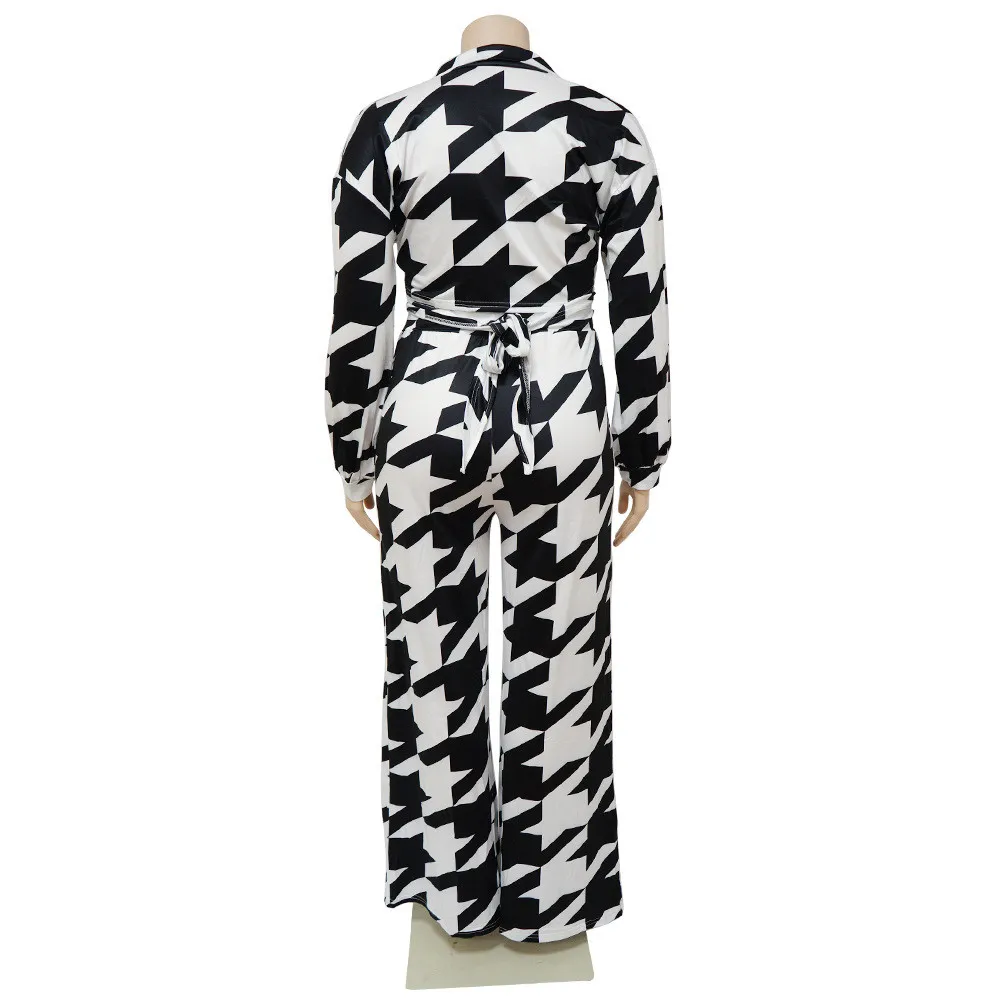 Women's Fall Fashion Print Lace-Up Shirt Collar Trousers Street Casual Outfit 10 Women's Fall Fashion Print Lace-Up Shirt Collar Trousers Street Casual Outfit - Image 8