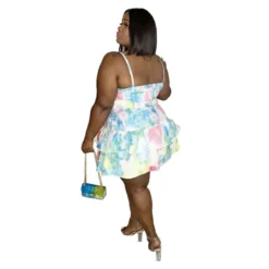 Plus Size Women Summer Straps Tie Dye Ruffles Dress -Plus Size Dresses Shop faa9d7030e6cff20