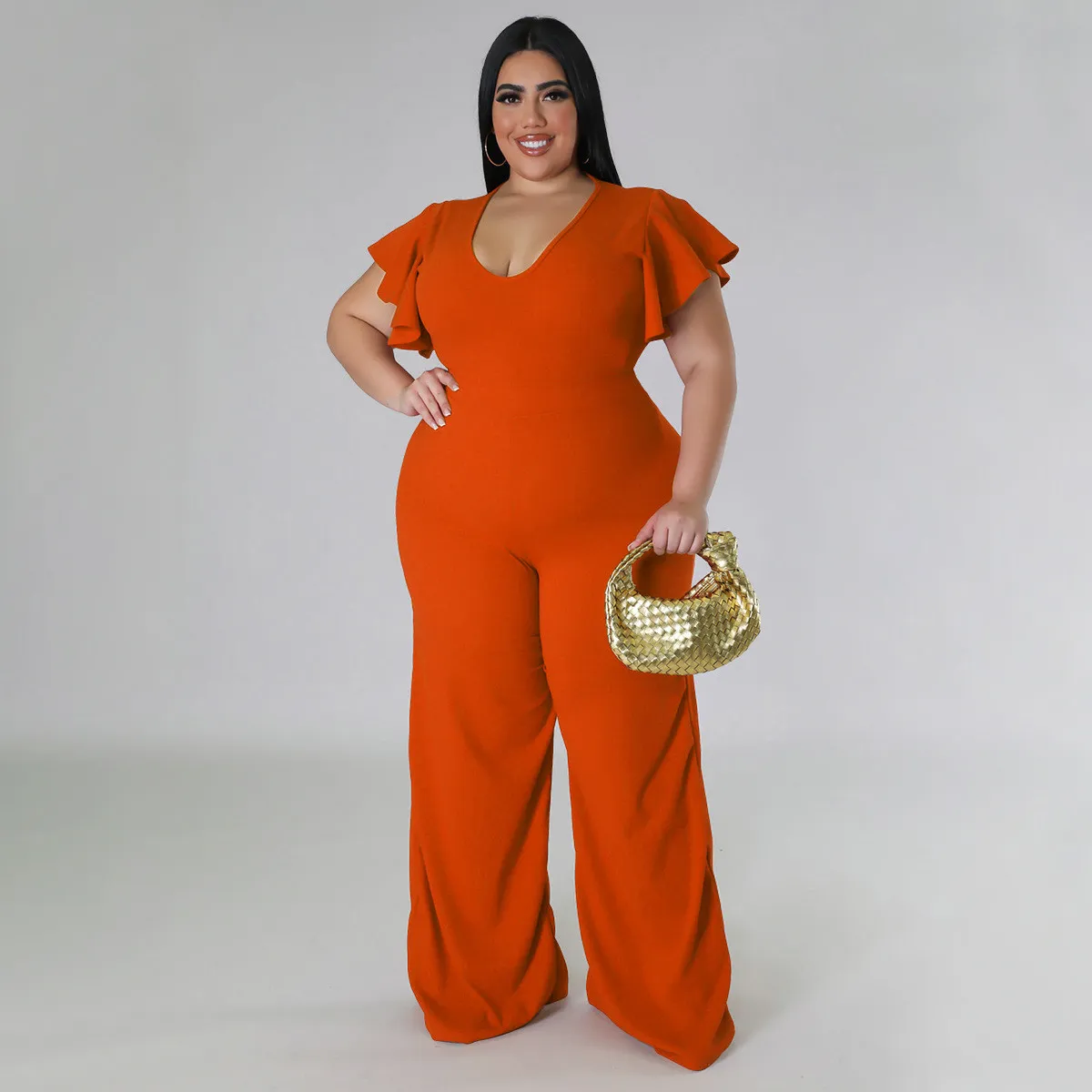 Plus Size Women's Multicolor Ruffle Pants Wide Leg Pants 13 Plus Size Women's Multicolor Ruffle Pants Wide Leg Pants - Image 11