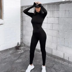 Plus Size Women Solid Round Neck Jumpsuit