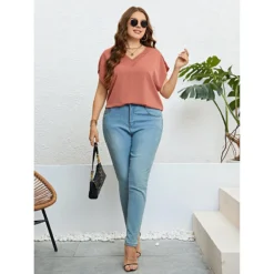 Women Summer V-Neck Loose Casual Top