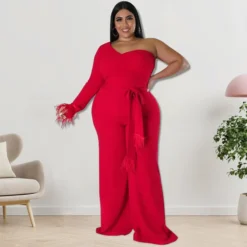 Plus Size Women's Asymmetrical One Shoulder Jumpsuit -Plus Size Dresses Shop fb24249f6cf1b71e