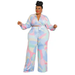 Women's Fall Fashion Print Lace-Up Shirt Collar Trousers Street Casual Outfit 24 Women's Fall Fashion Print Lace-Up Shirt Collar Trousers Street Casual Outfit -Plus Size Dresses Shop fc38e8cc6d07d7cf