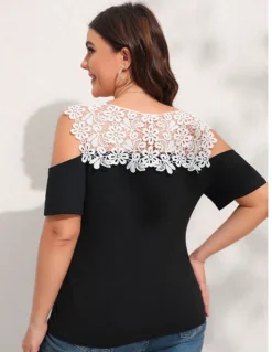 Women's T-shirt Summer Off-the-shoulder Short-sleeved Top