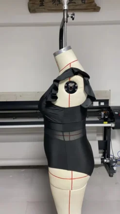 Plus Size Women Solid Mesh One Piece Swimwear