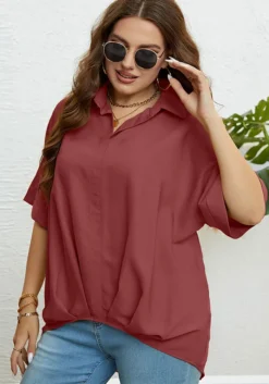 Women's Summer V Neck Slim Fit Half Sleeves Plus Size Top -Plus Size Dresses Shop fe490a0c9bbbf47a