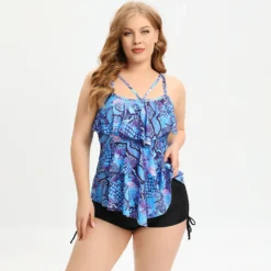 Plus Size Swimsuit Women'S Ruffle Two Pieces Swimming Top And Shorts Two Piece Set 21 Plus Size Swimsuit Women'S Ruffle Two Pieces Swimming Top And Shorts Two Piece Set -Plus Size Dresses Shop fe4ab4d94811cb09