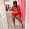 Women's Fashion Casual Sexy Letter Print Two-Piece Set -Plus Size Dresses Shop ff8061da633c62c4