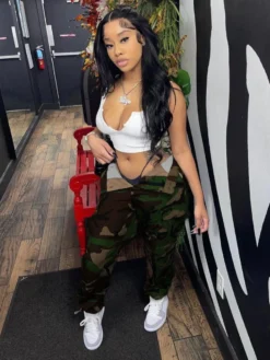 Casual Denim Pants High Waist Micro Stretch Plus Size Camouflage Pants -Plus Size Dresses Shop ff85ba9d6ea99b9c