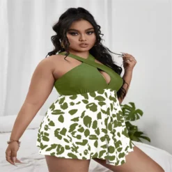 Plus Size Bikini Two Pieces Swimsuit Skirt Swimsuit -Plus Size Dresses Shop ffb44a25fd740d60
