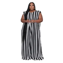 Sexy Plus Size Print Striped Leopard Wide-Leg Jumpsuit -Plus Size Dresses Shop ffb9590fcb75e08e