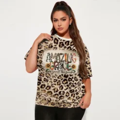 Women's Fashion Plus Size Casual Print Round Neck Short Sleeve T-Shirt -Plus Size Dresses Shop ffc46e5a739023c0